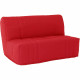 Banquette 2 places BZ DREAM - Tissu 100% Coton rouge - Couchage 140x190 cm - L145 x P100 x H90 cm