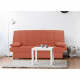 Banquette clic clac 3 places - Tissu 100% coton Terracotta  - Style Contemporain - L 190 x P92 cm - MILA