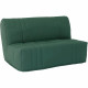 Banquette 2 places BZ DREAM - Tissu 100% Coton vert foret - Couchage 140x190 cm - L145 x P100 x H90 cm