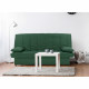 Banquette clic clac 3 places - Tissu 100% coton Vert - Style Contemporain - L 190 x P92 cm - MILA