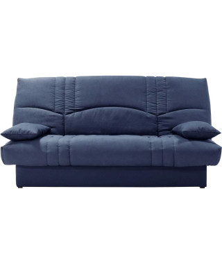 Clic clac 3 places THELMA - Tissu Soro bleu foncé - Couchage 125x190 cm - L190 x P92 x H96 cm