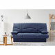 Clic clac 3 places THELMA - Tissu Soro bleu foncé - Couchage 125x190 cm - L190 x P92 x H96 cm