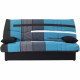 Clic clac 3 places DREAM - Tissu 100% Coton imprimé Piste Bleu - Couchage 125x190 cm - L190 x P92 x H96 cm