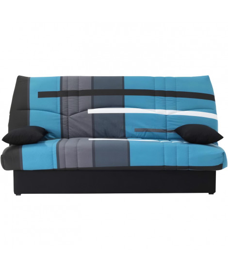 Clic clac 3 places DREAM - Tissu 100% Coton imprimé Piste Bleu - Couchage 125x190 cm - L190 x P92 x H96 cm