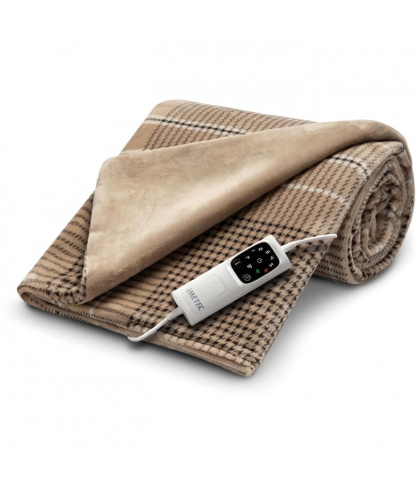 Couverture Chauffante - Imetec - Plaid chauffant 180x140 cm - 6 Températures - Technologie Anti Surchauffe Adapto - Lavable