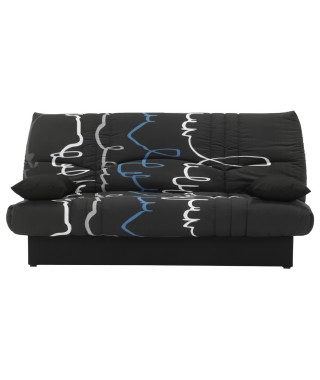 Banquette clic clac 3 places - Motif graffiti bleu -  Style Contemporain - L 190 x P92 cm - DREAM