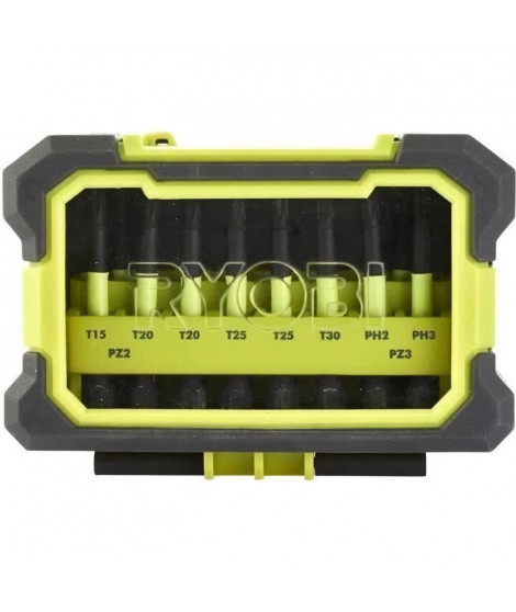 Coffret antichocs accessoires de vissage Ryobi 10 pieces RAK10MSDI