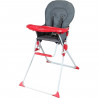 BAMBISOL Chaise haute fixe - Des 6 mois - Mixte - Gris et rouge