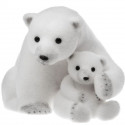 Décoration a poser - Maman et bébé Ours Blanc de 25 cm