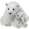 Décoration a poser - Maman et bébé Ours Blanc de 25 cm