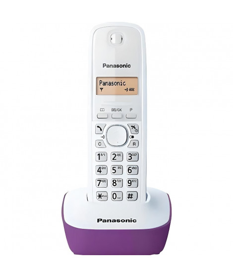 Téléphone sans fil PANASONIC KX-TG1611FRF - Répertoire 50 noms - Rétroéclairage - Fixation murale - Violet