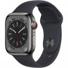 Apple Watch Series 8 GPS + Cellular - 41mm - Boîtier Graphite Stainless Steel - Bracelet Midnight Sport Band - Regular