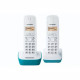 Téléphone sans fil Panasonic KX-TG1612FRC Duo - Répertoire 50 noms - Portée 300m - Blanc Bleu