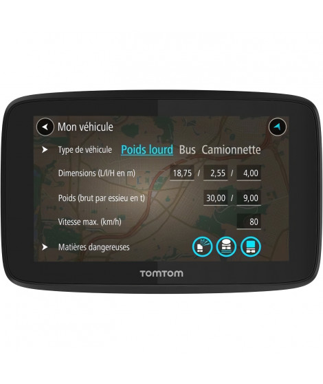 GPS Poids Lourds TomTom GO Professional 520 - Cartographie Europe 49 pays - Wi-Fi intégré - Appels mains-libres