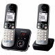 Téléphone sans fil duo PANASONIC KXTG6822 avec réduction de bruit et blocage sélectif