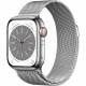 Apple Watch Series 8 GPS + Cellular - 41mm - Boîtier Silver Stainless Steel - Bracelet Silver Milanese Loop