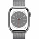 Apple Watch Series 8 GPS + Cellular - 41mm - Boîtier Silver Stainless Steel - Bracelet Silver Milanese Loop