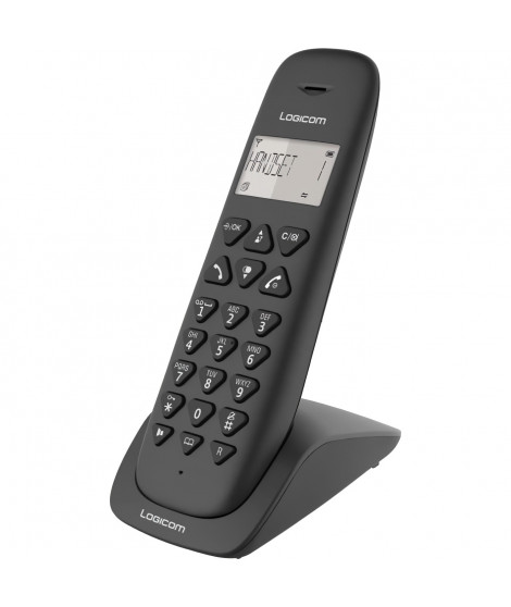 LOGICOM VEGA 250 DUO - Double téléphone sans fil noir avec mémoire de 20 numéros et autonomie de 100h