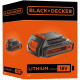 Batterie Lithium 18V BLACK+DECKER 2,0 Ah - BL2018-XJ