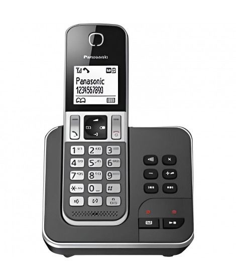 Panasonic KX-TGD320FRG Solo Téléphone Sans Fil Répondeur Noir