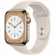 Apple Watch Series 8 GPS + Cellular - 45mm - Boîtier Gold Stainless Steel - Bracelet Starlight Sport Band - Regular