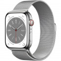 Apple Watch Series 8 GPS + Cellular - 45mm - Boîtier Silver Stainless Steel - Bracelet Silver Milanese Loop
