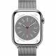Apple Watch Series 8 GPS + Cellular - 45mm - Boîtier Silver Stainless Steel - Bracelet Silver Milanese Loop