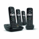 GIGASET Téléphone Fixe AS690 A Quattro Noir