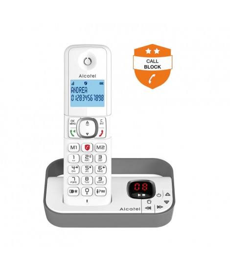 Téléphone fixe sans fil - ALCATEL - F860 voice grey - Blocage d'appels évolué