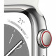 Apple Watch Series 8 GPS + Cellular - 45mm - Boîtier Silver Stainless Steel - Bracelet White Sport Band - Regular