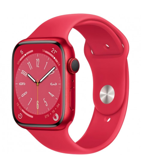 Montre intelligente Apple Watch Series 8 GPS - 45mm - Boîtier (PRODUCT)RED Aluminium - Bracelet (PRODUCT)RED Sport Band - Reg…