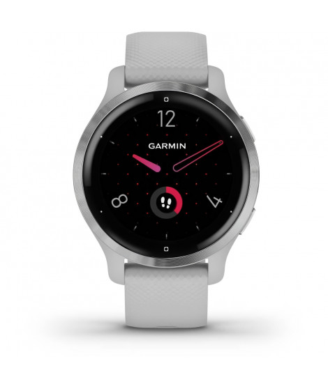 GARMIN Venu 2S - Montre connectée GPS - Silver - Bracelet gris clair