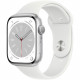 Apple Watch Series 8 GPS - 45mm - Boîtier Silver Aluminium - Bracelet White Sport Band - Regular