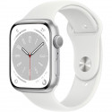 Apple Watch Series 8 GPS - 45mm - Boîtier Silver Aluminium - Bracelet White Sport Band - Regular