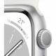Apple Watch Series 8 GPS - 45mm - Boîtier Silver Aluminium - Bracelet White Sport Band - Regular