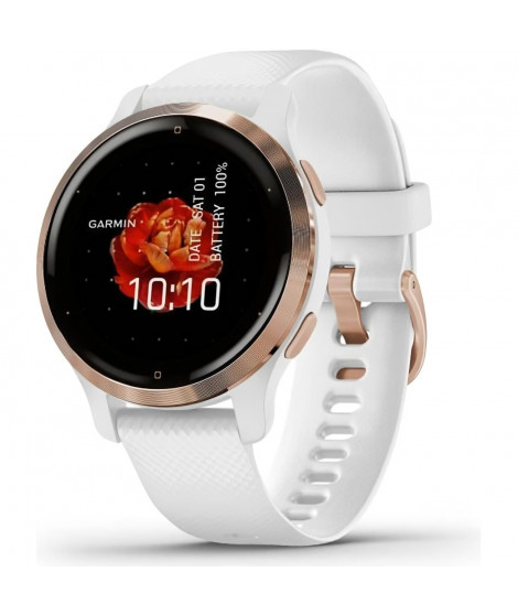 GARMIN Venu 2S - Montre connectée GPS - Rose Gold - Bracelet blanc