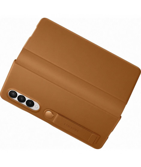 SAMSUNG Z Fold3 - Etui en cuir avec rabat - Marron clair