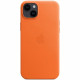 Coque en cuir pour iPhone 14 Plus - Orange
