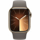 Apple Watch Series 9 GPS + Cellular - 41mm - Boîtier Acier Or - Bracelet Clay Sport Band - S/M