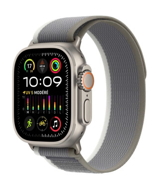 Apple Watch Ultra 2 GPS + Cellular- 49mm - Boîtier Titanium - Bracelet Green/Grey Trail Loop - S/M