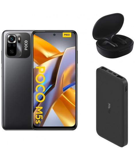 XIAOMI POCO M5S 64Go 4G Noir + Redmi Buds 4 Lite Noir + MI POWER REDMI