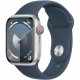 Apple Watch Series 9 GPS - 41mm - Boîtier Silver Aluminium - Bracelet Storm Blue Sport Band - S/M