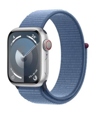 Apple Watch Series 9 GPS - 41mm - Boîtier Silver Aluminium - Bracelet Winter Blue Sport Loop