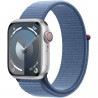 Apple Watch Series 9 GPS - 41mm - Boîtier Silver Aluminium - Bracelet Winter Blue Sport Loop