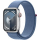 Apple Watch Series 9 GPS + Cellular - 41mm - Boîtier Silver Aluminium - Bracelet Winter Blue Sport Loop