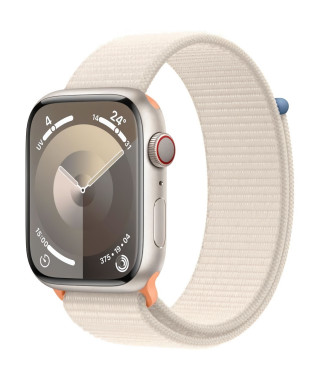 Apple Watch Series 9 GPS - 45mm - Boîtier Starlight Aluminium - Bracelet Starlight Sport Loop