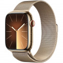 Apple Watch Series 9 GPS + Cellular - 45mm - Boîtier Acier Or - Bracelet Gold Milanese Loop