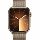 Apple Watch Series 9 GPS + Cellular - 45mm - Boîtier Acier Or - Bracelet Gold Milanese Loop