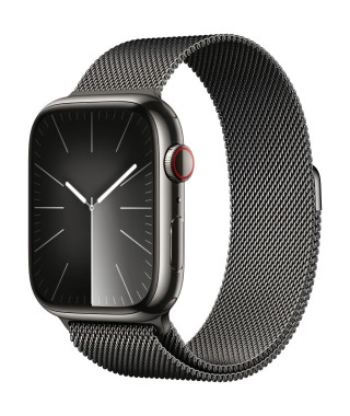 Apple Watch Series 9 GPS + Cellular - 45mm - Boîtier Acier Graphite - Bracelet Graphite Milanese Loop