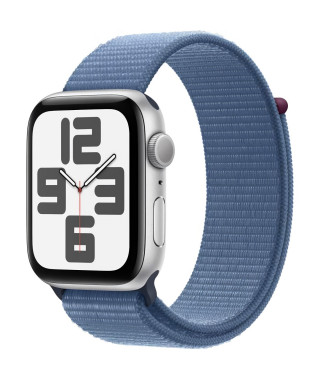 Apple Watch SE GPS - 44mm - Boîtier Silver Aluminium - Bracelet Winter Blue Sport Loop